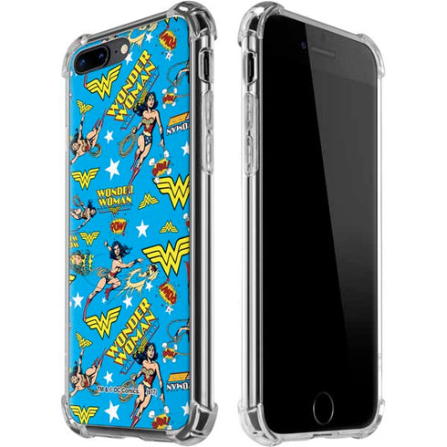 DC Comics Wonder Woman Action pose pattern iPhone Cases