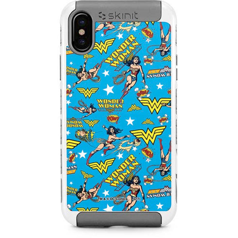 DC Comics Wonder Woman Action pose pattern iPhone Cases