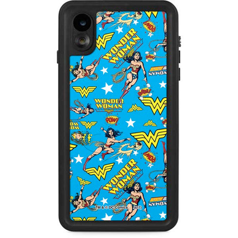 DC Comics Wonder Woman Action pose pattern iPhone Cases
