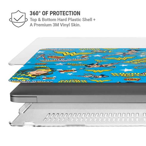 DC Comics Wonder Woman Action pose pattern MacBook Pro 14in (2021-24) Case plus Skin