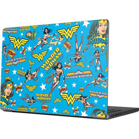 DC Comics Wonder Woman Action pose pattern Apple MacBook Pro 14-inch Skin