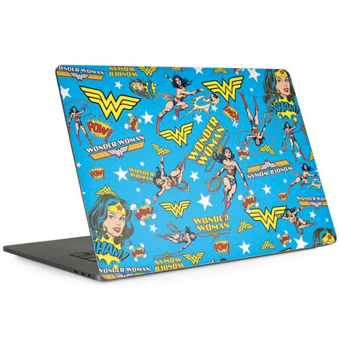 DC Comics Wonder Woman Action pose pattern MacBook Skins