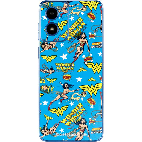 DC Comics Wonder Woman Action pose pattern Moto G Play 4G (2024) Skin