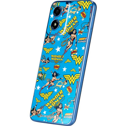 DC Comics Wonder Woman Action pose pattern Moto G Play 4G (2024) Skin