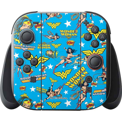 DC Comics Wonder Woman Action pose pattern Nintendo Switch 2 (2025) with Joy-Con Skin