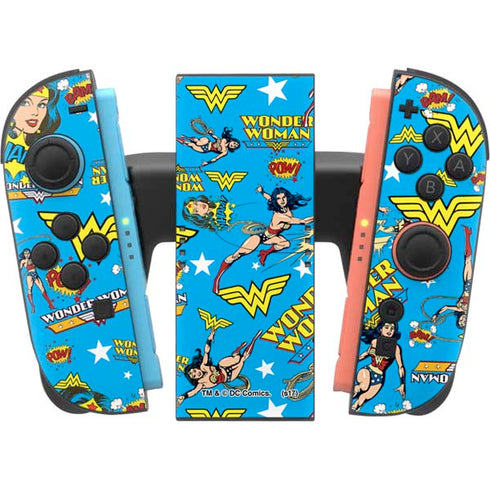 DC Comics Wonder Woman Action pose pattern Nintendo Switch 2 (2025) Joy-Con Controller Skin