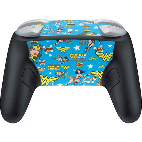 DC Comics Wonder Woman Action pose pattern Nintendo Switch 2 (2025) Pro Controller Skin