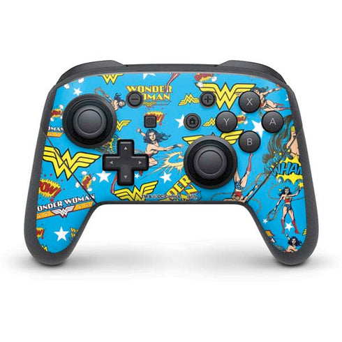DC Comics Wonder Woman Action pose pattern Nintendo Skins