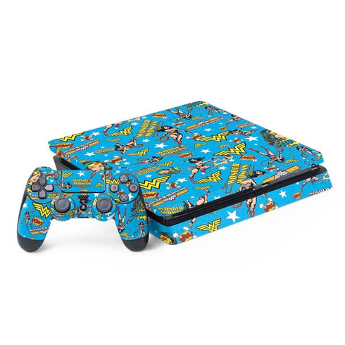 DC Comics Wonder Woman Action pose pattern PlayStation PS4 Skins