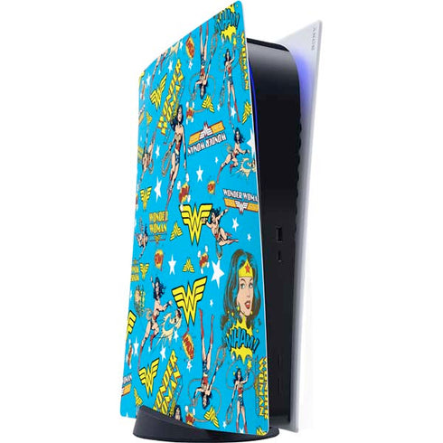 DC Comics Wonder Woman Action pose pattern PlayStation PS5 Skins