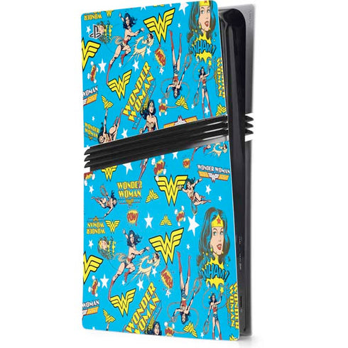 DC Comics Wonder Woman Action pose pattern PlayStation PS5 Skins