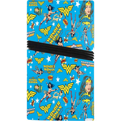 DC Comics Wonder Woman Action pose pattern PS5 Pro Console Skin