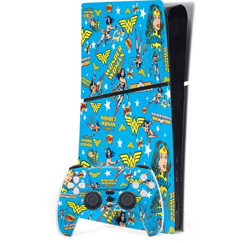 DC Comics Wonder Woman Action pose pattern PlayStation PS5 Skins
