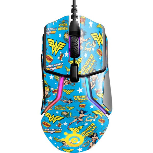 DC Comics Wonder Woman Action pose pattern SteelSeries Rival 600 Gaming Mouse Skin