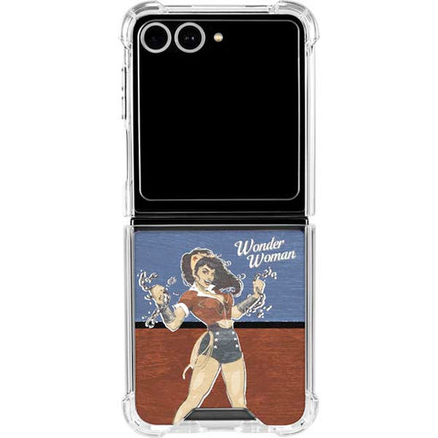 DC Comics Bombshells Wonder Woman Bombshell Galaxy Z Flip7 Clear Case