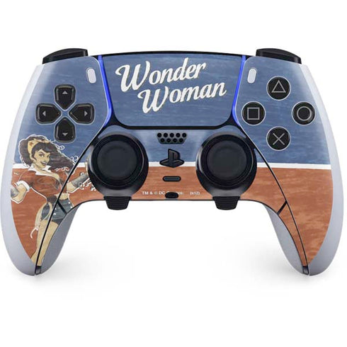 DC Comics Bombshells Wonder Woman Bombshell PS5 DualSense Edge Pro Controller Skin