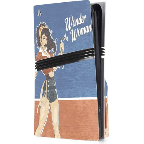 DC Comics Bombshells Wonder Woman Bombshell PS5 Pro Disk Console Skin