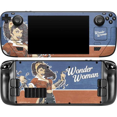 DC Comics Bombshells Wonder Woman Bombshell Steam Deck Handheld Gaming Computer OLED Skin