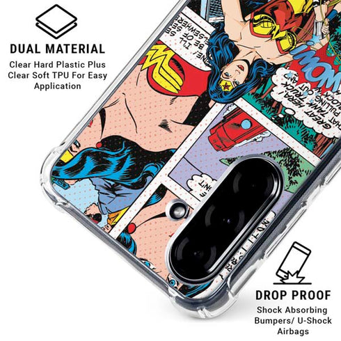 DC Comics Wonder Woman Comic Blast Galaxy A36 5G Clear Case