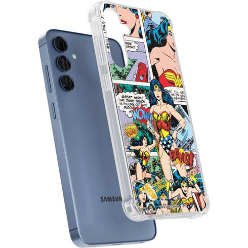 DC Comics Wonder Woman Comic Blast Galaxy A55 5G Clear Case