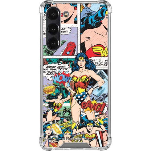DC Comics Wonder Woman Comic Blast Galaxy S24 FE Clear Case
