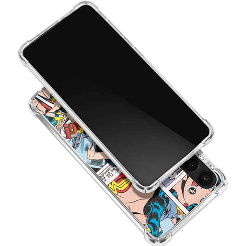 DC Comics Wonder Woman Comic Blast Galaxy S24 FE Clear Case