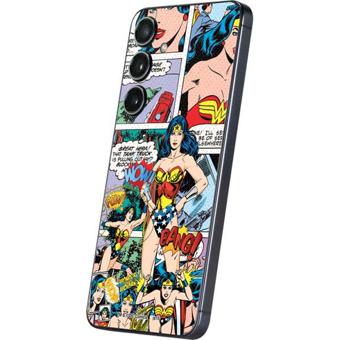DC Comics Wonder Woman Comic Blast Galaxy S25 Plus Skin