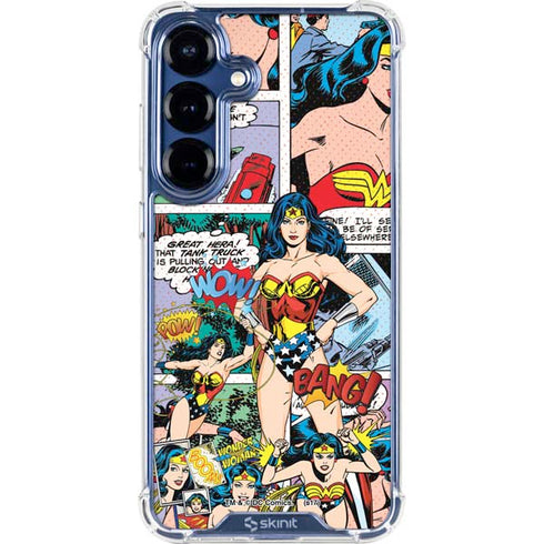 DC Comics Wonder Woman Comic Blast Galaxy S25 FE Clear Case