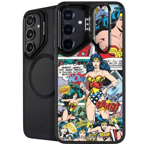 DC Comics Wonder Woman Comic Blast Galaxy S25 FE Kickstand Case