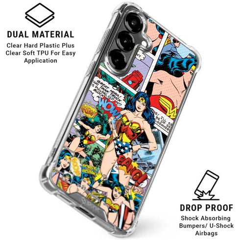 DC Comics Wonder Woman Comic Blast Galaxy S26 Plus Clear Case