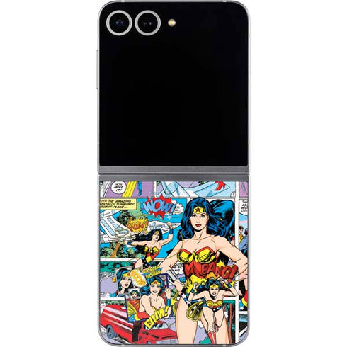 DC Comics Wonder Woman Comic Blast Galaxy Z Flip6 Skin