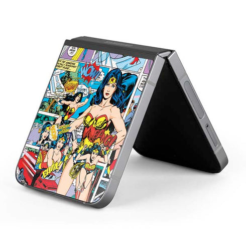 DC Comics Wonder Woman Comic Blast Galaxy Z Flip6 Skin