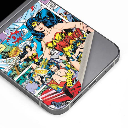 DC Comics Wonder Woman Comic Blast Galaxy Z Flip6 Skin