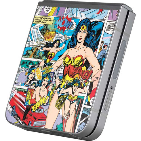 DC Comics Wonder Woman Comic Blast Galaxy Z Flip6 Skin