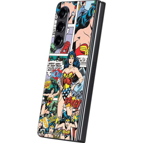 DC Comics Wonder Woman Comic Blast Galaxy Z Fold5 5G Skin