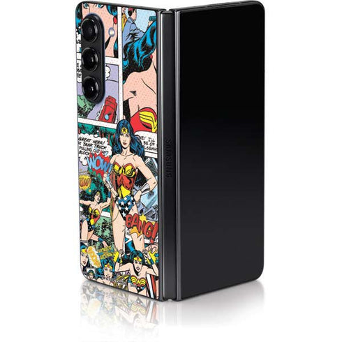 DC Comics Wonder Woman Comic Blast Galaxy Z Fold5 5G Skin