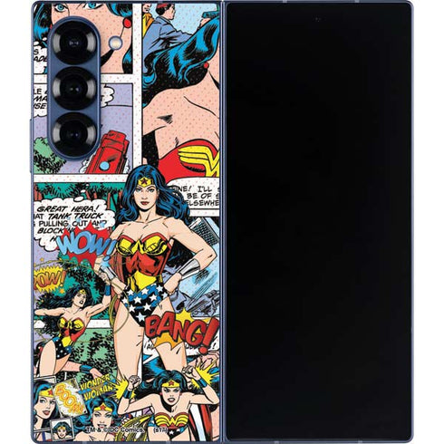 DC Comics Wonder Woman Comic Blast Galaxy Z Fold6 Skin