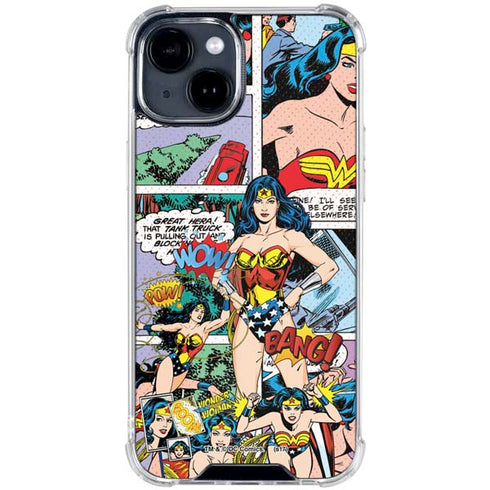 DC Comics Wonder Woman Comic Blast iPhone 15 Clear Case