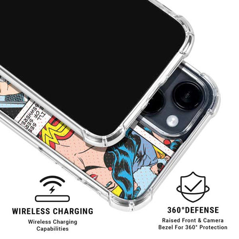 DC Comics Wonder Woman Comic Blast iPhone 15 Clear Case