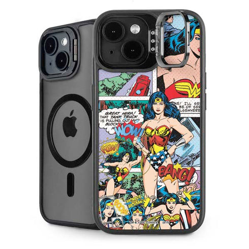 DC Comics Wonder Woman Comic Blast iPhone 15 Plus Kickstand Case