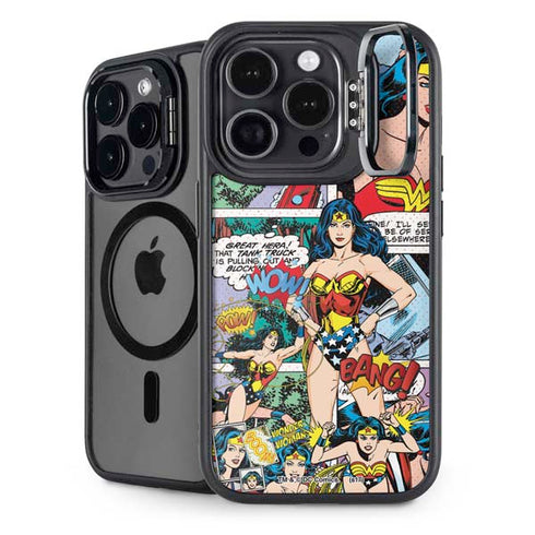 DC Comics Wonder Woman Comic Blast iPhone 15 Pro Max Kickstand Case
