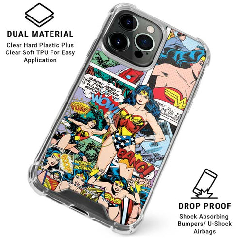 DC Comics Wonder Woman Comic Blast iPhone 16 Pro Clear Case