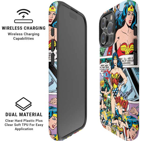 DC Comics Wonder Woman Comic Blast iPhone 16 Pro Magsafe Impact Case
