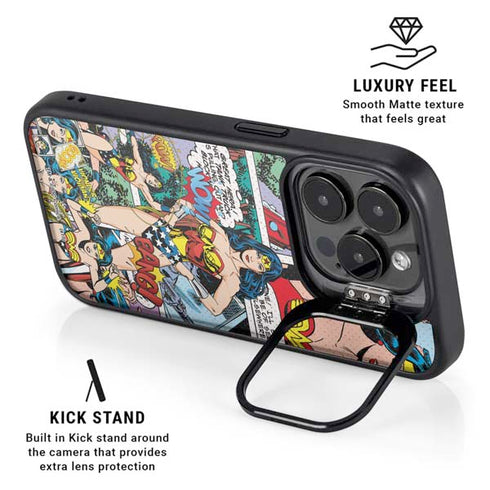 DC Comics Wonder Woman Comic Blast iPhone 16 Pro Max Kickstand Case