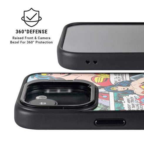 DC Comics Wonder Woman Comic Blast iPhone 16e Kickstand Case