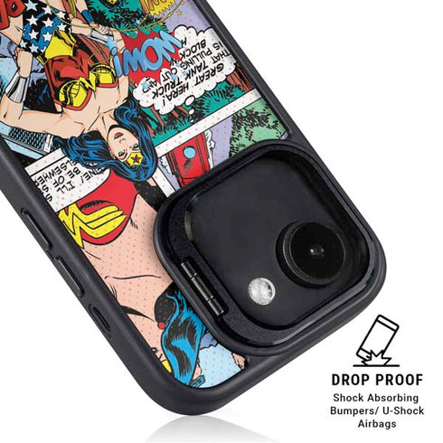 DC Comics Wonder Woman Comic Blast iPhone 16e Kickstand Case