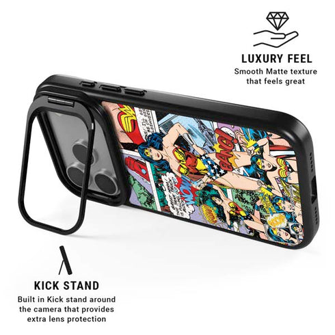 DC Comics Wonder Woman Comic Blast iPhone 17 Pro Max Kickstand Case