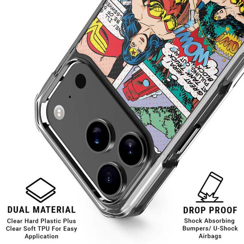 DC Comics Wonder Woman Comic Blast iPhone 18 Pro Clear Case