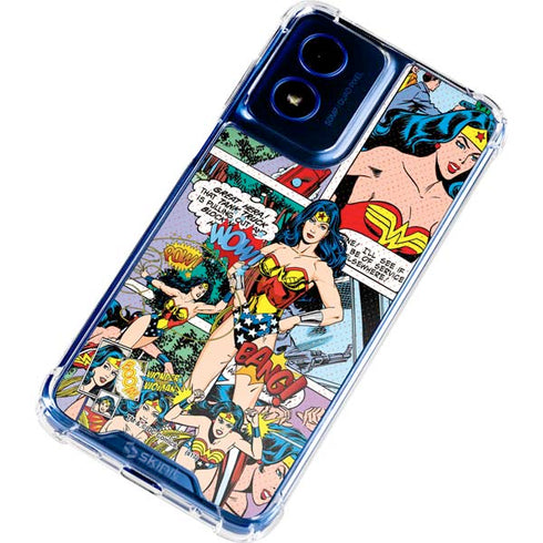 DC Comics Wonder Woman Comic Blast Moto G 5G (2024) Clear Case