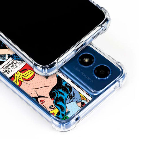 DC Comics Wonder Woman Comic Blast Moto G 5G (2024) Clear Case